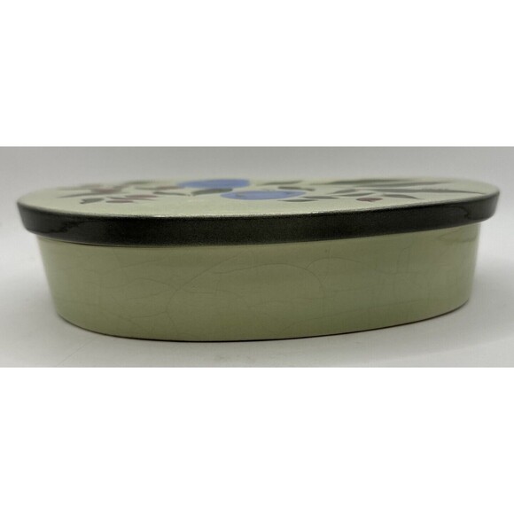 Re-Go California Pottery 1952 # 201 Cigarette Trinket Box with Lid Plums Cherrys - Picture 5 of 8